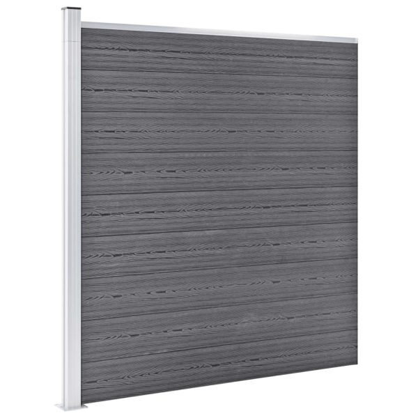Set WPC ograda 8 kvadratnih + 1 kosa 1484 x 186 cm sivi