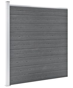 Set WPC ograda 9 kvadratnih + 1 kosa 1657 x 186 cm sivi