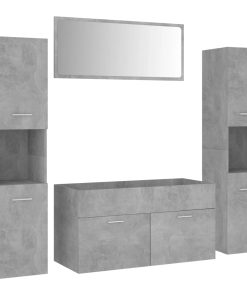 Set kupaonskog namještaja od iverice siva boja betona