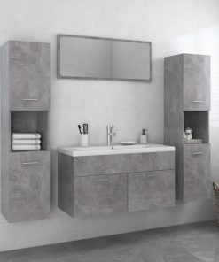 Set kupaonskog namještaja od iverice siva boja betona