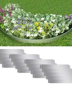 Set od 20 fleksibilnih ograda za travnjak pocinčani čelik 100 x 14 cm