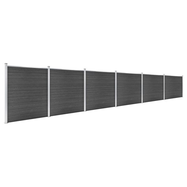 Set panela za ogradu WPC 1045 x 186 cm crni