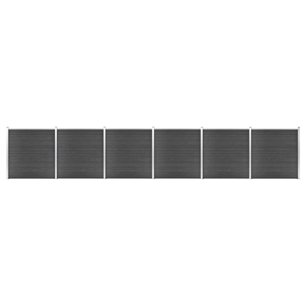 Set panela za ogradu WPC 1045 x 186 cm crni