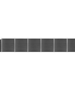 Set panela za ogradu WPC 1138 x (105 - 186) cm crni