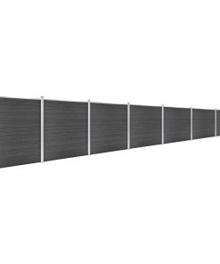 Set panela za ogradu WPC 1218 x 186 cm crni