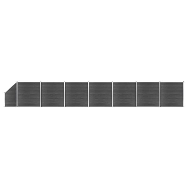 Set panela za ogradu WPC 1311 x (105 - 186) cm crni
