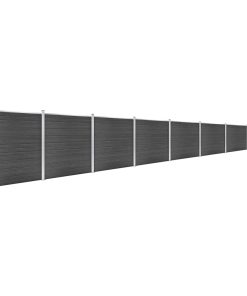Set panela za ogradu WPC 1391 x 186 cm crni