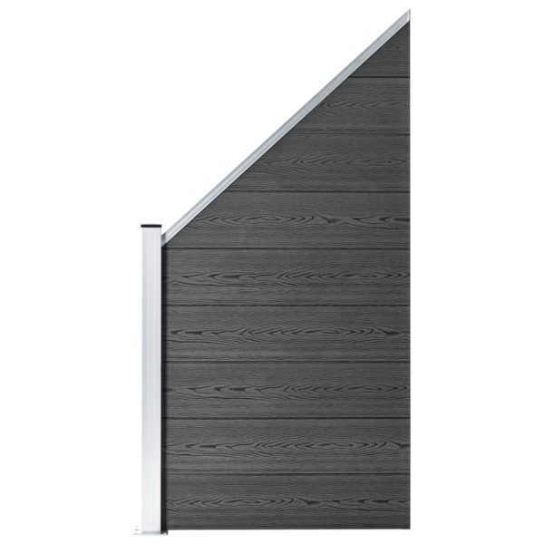 Set panela za ogradu WPC 1484 x (105 - 186) cm crni