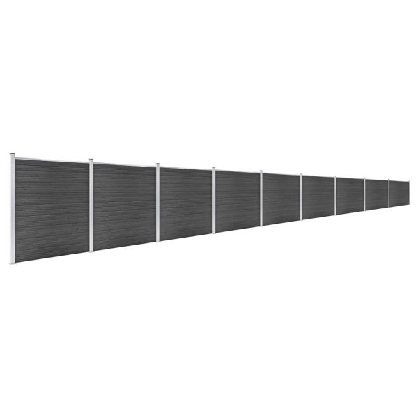 Set panela za ogradu WPC 1564 x 186 cm crni