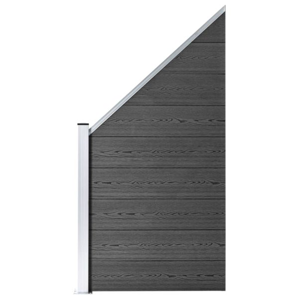 Set panela za ogradu WPC 1830 x (105 - 186) cm crni