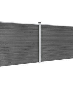 Set panela za ogradu WPC 353 x 146 cm crni