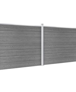 Set panela za ogradu WPC 353 x 146 cm sivi