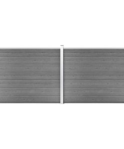 Set panela za ogradu WPC 353 x 146 cm sivi