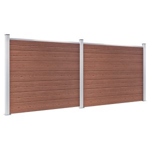 Set panela za ogradu WPC 353 x 146 cm smeđi