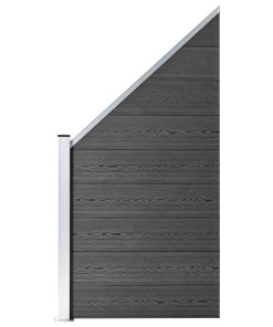 Set panela za ogradu WPC 446 x (105 - 186) cm crni