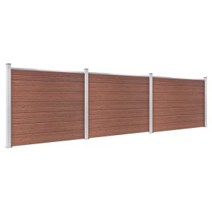 Set panela za ogradu WPC 526 x 146 cm smeđi