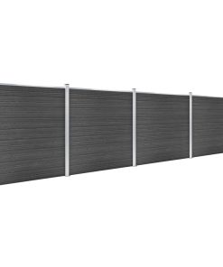 Set panela za ogradu WPC 699 x 186 cm crni
