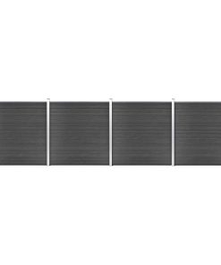 Set panela za ogradu WPC 699 x 186 cm crni