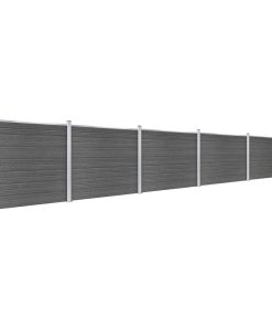 Set panela za ogradu WPC 872 x 146 cm crni
