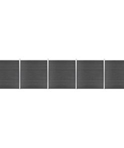 Set panela za ogradu WPC 872 x 186 cm crni