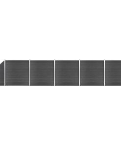 Set panela za ogradu WPC 965 x (105 - 186) cm crni