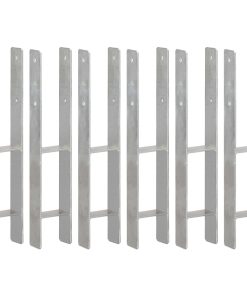 Sidra za ogradu 6 kom srebrna 10 x 6 x 60 cm pocinčani čelik