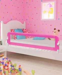 Sigurnosna ogradica za dječji krevet 2 kom ružičasta 150 x 42 cm