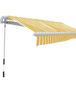 Sklopiva tenda na ručno upravljanje 300 cm žuto-bijela