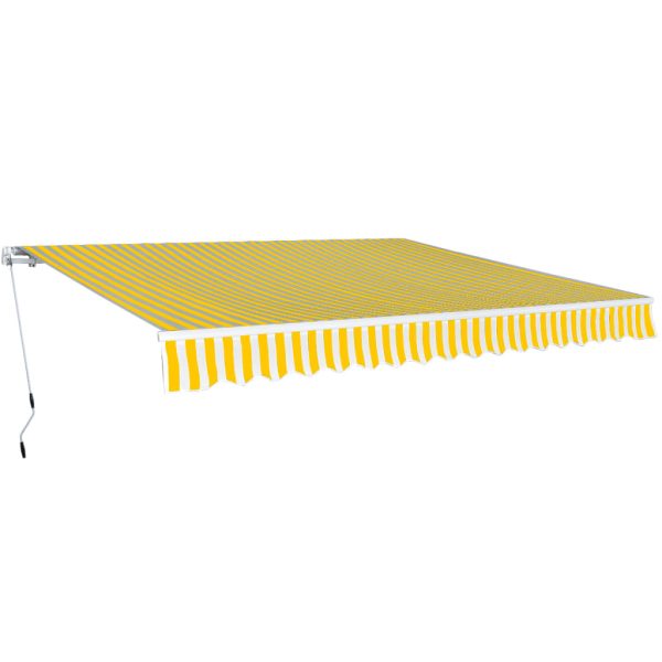 Sklopiva tenda na ručno upravljanje 400 cm žuto-bijela
