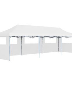 Sklopivi šator za zabave s 5 bočnih zidova 3 x 9 m bijeli