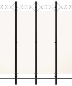 Sobna pregrada s 4 panela krem bijela 160 x 180 cm