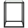 Stolić za kavu crni s bijelim mramornim staklom 40 x 40 x 50 cm