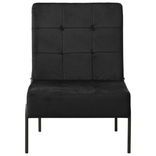 Stolica za opuštanje 65 x 79 x 87 cm crna baršunasta