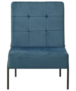 Stolica za opuštanje 65 x 79 x 87 cm plava baršunasta