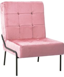 Stolica za opuštanje 65 x 79 x 87 cm ružičasta baršunasta