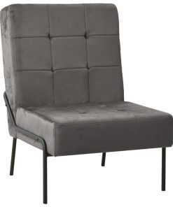Stolica za opuštanje 65 x 79 x 87 cm tamnosiva baršunasta