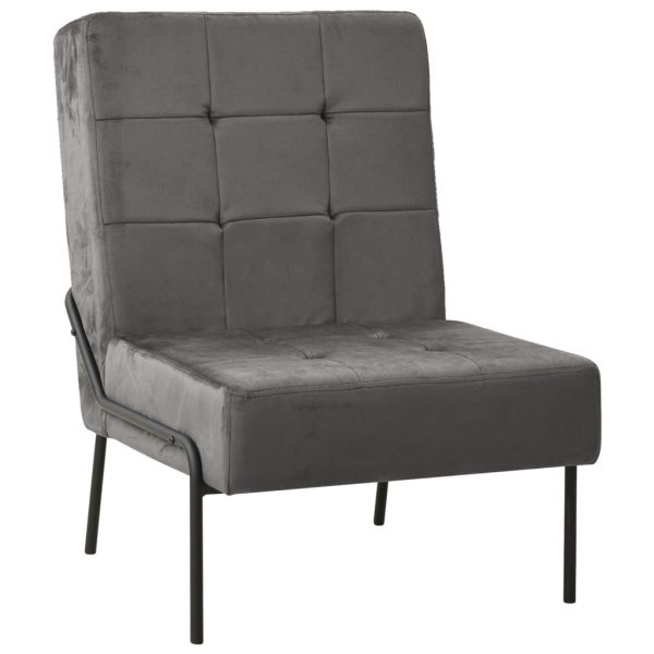 Stolica za opuštanje 65 x 79 x 87 cm tamnosiva baršunasta