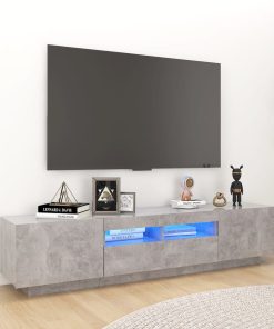 TV ormarić s LED svjetlima siva boja betona 180 x 35 x 40 cm