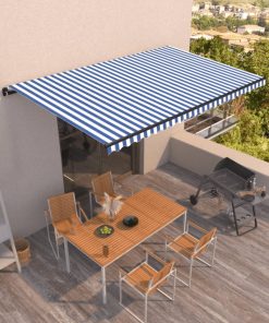 Tenda na automatsko uvlačenje 500 x 350 cm plavo-bijela