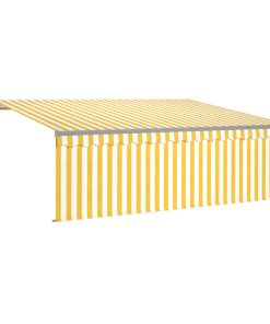 Tenda na ručno uvlačenje s roletom 4 x 3 m žuto-bijela