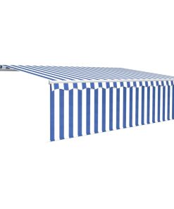 Tenda na ručno uvlačenje s roletom 5 x 3 m plavo-bijela