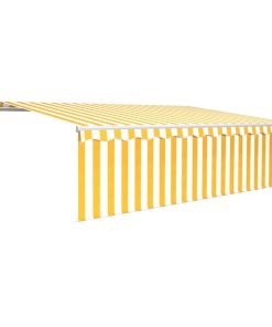 Tenda na ručno uvlačenje s roletom 5 x 3 m žuto-bijela