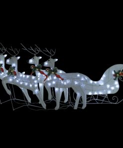 Ukrasni božićni sobovi i saonice 100 LED žarulja vanjski bijeli