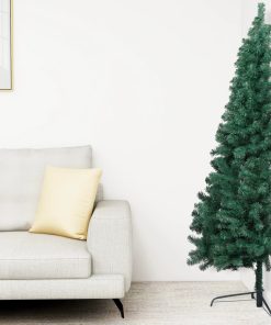 Umjetna polovica božićnog drvca sa stalkom zelena 240 cm PVC