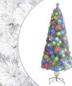 Umjetno božićno drvce LED bijelo 210 cm optička vlakna