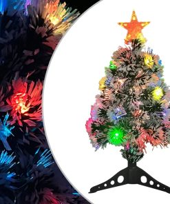 Umjetno božićno drvce LED bijelo-plavo 64 cm optička vlakna