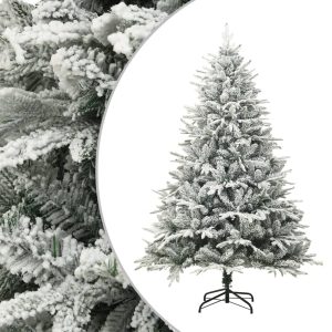 Umjetno božićno drvce LED s kuglicama i snijegom 240 cm PVC/PE