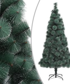 Umjetno božićno drvce LED s kuglicama zeleno 120 cm PVC i PE