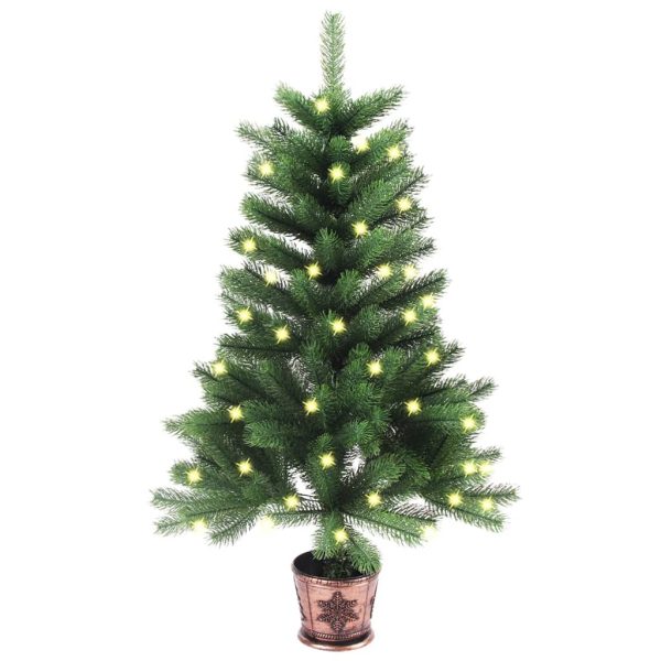 Umjetno božićno drvce s LED svjetlima 90 cm zeleno
