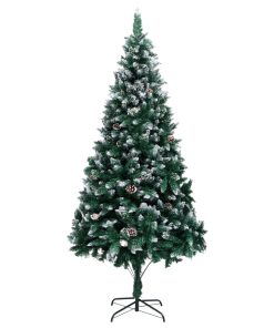 Umjetno božićno drvce sa šiškama i bijelim snijegom 210 cm